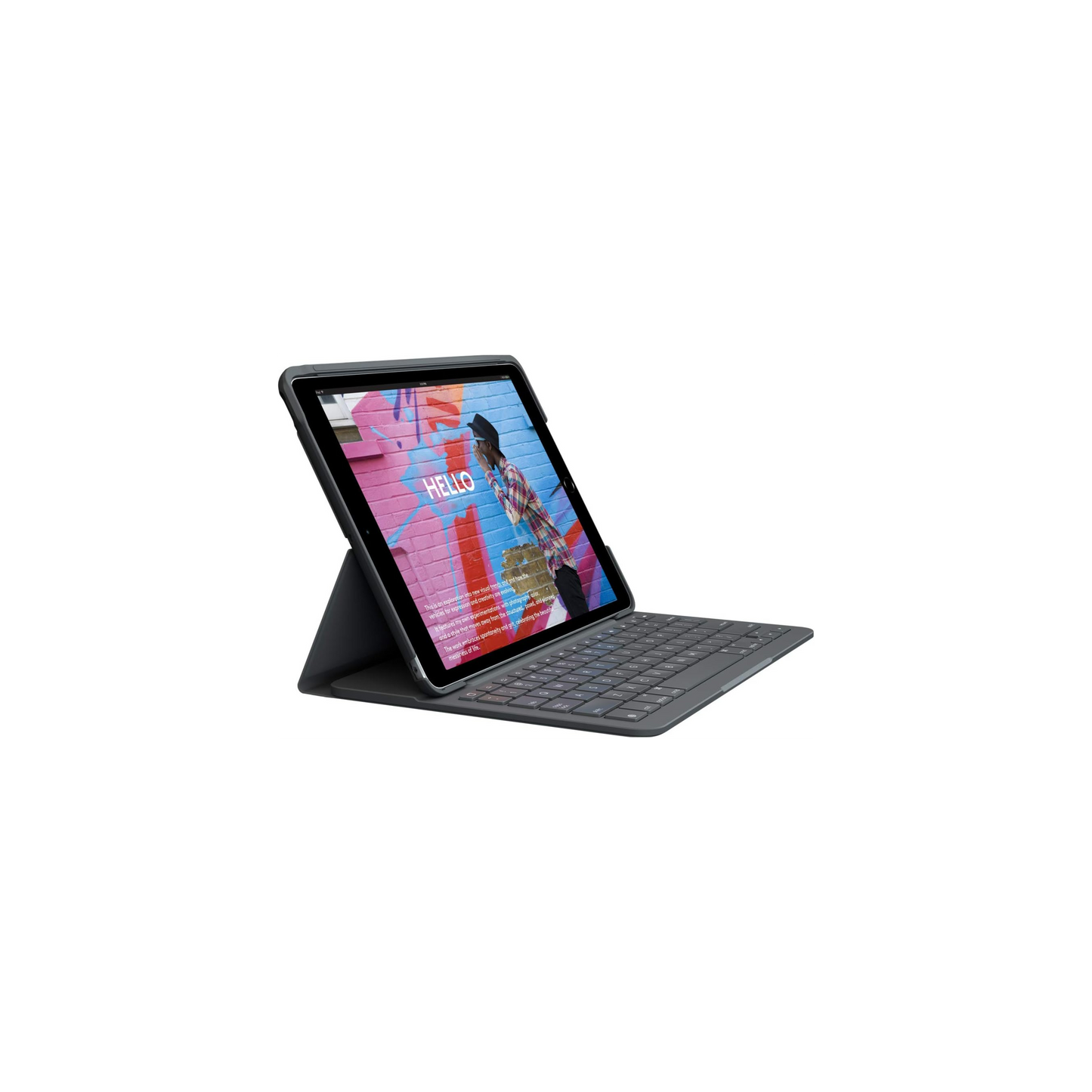 Logitech IPad (7th, 8th and 9th Generation) Keyboard Case Slim Folio (Graphite) Used Like New