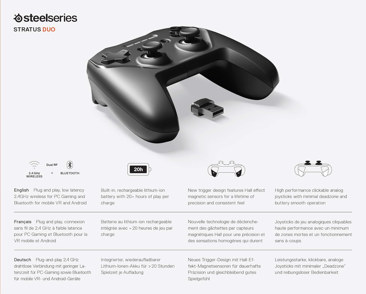 SteelSeries Stratus Duo Wireless Gaming Controller-New